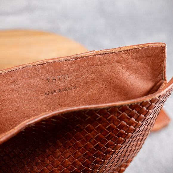 Cole Haan Boots Tobacco Brown 5.5 B Leather Basket Weave Made in Brazil READ - Picture 8 of 10